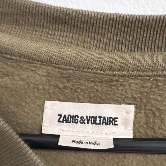 Zadig & Voltaire Upper Skull Gold Foil Cotton Sweatshirt Small - Picture 2 of 4